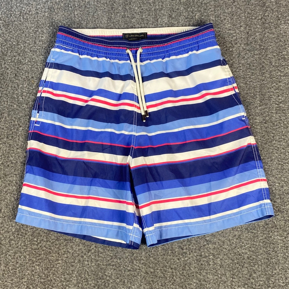Allen Edmonds Mens Swim Trunks M Blue Anchor Stripe Board Shorts Bundle 2pk - Picture 4 of 16